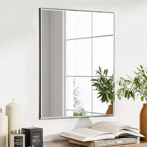 Rectangle Frameless Mirror, 12x16 inch Small Bathroom Mirrors for Over Sink, Single Beveled Edge Frameless Vanity Wall Mount Mirror Horizontally or Vertically for Home Decor