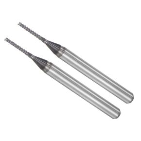CoCud End Mill CNC Router Bits, 1/8" Shank 5.5mm Cutting 0.7mm Dia, Diamond Film Tungsten Carbide Milling Cutter Right Hand - (Applications: for CNC Drilling Engraving), 2-Pieces