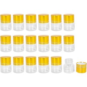12ml Clear Glass Bottle with Gold Aluminum Cap Empty Small Bottle with Aluminum Stopper for Party a Birthday Present Wedding Decoration 6pcs