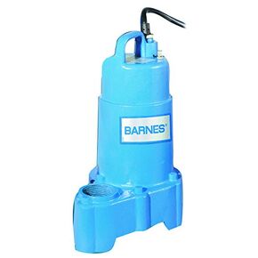 Barnes 112879 Model SP50VFX Submersible Sump Pump - High-Efficiency for Residential Use, Cast Iron Vortex Impeller, 1/2 HP, 3960 GPH, Piggy Back Mechanical Float Switch, 20' Waterproof Cord, 9"x9"