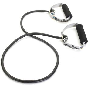 THERABAND Resistance Tubes, Professional Latex Elastic Tubing with Soft Handles, Exercise, Physical Therapy, Lower Pilates, At-Home Workouts, & Rehab, 48 Inch, Blue, Extra Heavy, Intermediate Level 2 in Kuwait