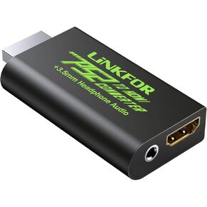LiNKFOR PS2 to HDMI Converter with 3ft HDMI Cable for Sony Playstation 2 PS2 to HDMI Adapter with 3.5mm Headphone Audio Jack for HDTV HDMI Monitor