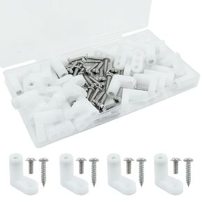 Murtenze 60 Pcs PCB Board Mounting Feet with Screws, White L Shape PCB Spacer Circuit Board Mounting Feet - Durable Plastic Standoffs for Gaming Console Motherboard