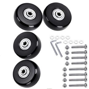 Set of 4 Luggage Suitcase Replacement Wheels Axles Repair Kit PU Bearing Wheels Silent (60 * 18)
