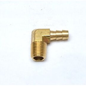 5/16" Hose ID/Hose Barb to 1/4" Male NPT MIP MPT 90 Degree L Right Angle Elbow Brass Fitting Fuel/Air/Water/Boat/Gas/Oil WOG