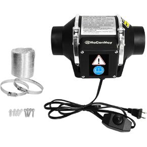 Upgrade Speed Control 3 Inch Inline Booster Duct Fan kit High Flow Greenhouse Ventilation Fan, Low Noise Level for Efficient Smoke&Odor Extraction for 3D Printer, Laser Engraver, Kitchen Bathroom