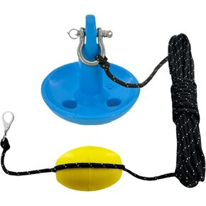 Marine Mushroom Anchor Kit 12 lb Blue PE Coated Kayak Anchor Accessories with 50 ft Rope for Fishing Kayaks, Canoe, Jet Ski, SUP Paddle Board and Small Boats