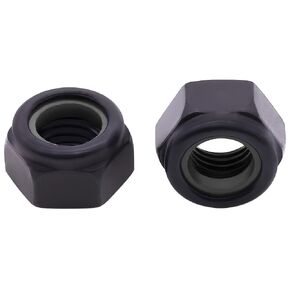 M10-1.5mm Carbon Steel Hex Locknuts Lock Nuts 10 PCS, Black Zinc Plated, Full Thread, DIN985