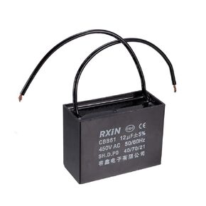 uxcell Ceiling Fan Capacitor CBB61 12uF 450V AC 2 Wires Metalized Polypropylene Film Capacitors 58x40x25mm for Water Pump Motor Generator