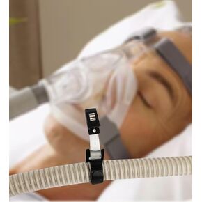 16Pcs Hose Holder Clip，Oxygen Tube/Cannula Hold，Anti-winding Hose Clips for Uninterrupted Sleep Supplies，Hose Holder Hanger Oxygen Tube Clips (Black)