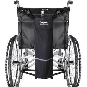 Oxygen Cylinder Bag for Wheelchairs with Buckles, Fits Any Wheelchair, Fits Most Oxygen cylinders, Black