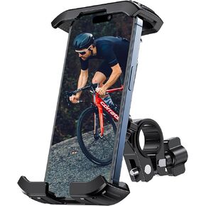 Miracase Bike Phone Holder, [Selfie-Friendly] Bike Phone Mount, [One-Touch Locking] Bike Phone Holder Handlebar,Compatible with iPhone Samsung Google and All 4.7''-6.8'' Phones