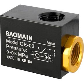 Baomain Pneumatic One Way Quick Exhaust Valve QE-03 3/8PT Inlet Port
