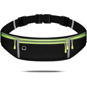 Waist pack sport running Belt Pack with adjustable Strap for running hiking travel outdoors sport (Grey, 3 Pockets)