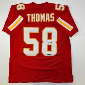 Facsimile Autographed Derrick Thomas Kansas City Red Reprint Laser Auto Football Jersey Size Men's XL in Kuwait