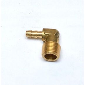 1/4" Hose ID/Hose Barb to 3/8" Male NPT MIP MPT 90 Degree L Right Angle Elbow Brass Fitting Fuel/Air/Water/Boat/Gas/Oil WOG