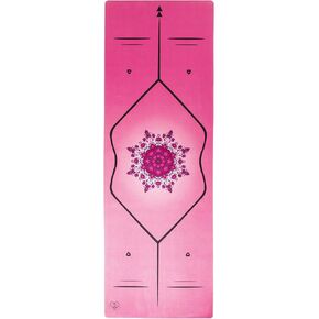 Peace Heart Printed Design Premium Luxury Yoga Mat with Carry Strap- Non Slip 5mm Thick Exercise Yoga Mat Made of Eco-Friendly Natural Rubber and Vegan Suede Perfect for Hot Yoga