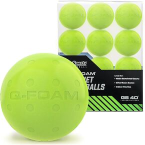 كرات GoSports GS 40 Q-Foam Pickleballs - كرات إسفنجية هادئة للتمرين في الأماكن المغلقة أو الهواء الطلق - 12 عبوة
