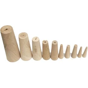 Boat Marine Emergency Soft Wood Plugs Stopgap, 10 Pcs Tapered Conical Thru-Hull, Assorted 1/5" to 1 3/5"