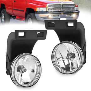 Nilight Fog Lights Assembly Compatible with 2002 2003 2004 2005 2006 2007 2008 Dodge Ram 1500 2003-2010 Ram 2500 3500 2004 Durango 2nd Generation 2005 2006 Durango w/9006 55W bulbs, 2 Years Warranty