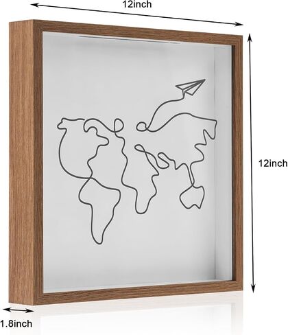 Adventure Archive Box for Memories, Travel Shadow Box with Slot, Life in a Box Travel Frame, Top Loading Shadow Box for Keepsakes, Travel Memory Box (Black, 12x12in) in Saudi Arabia
