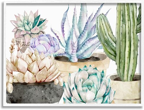 Stupell Industries Chic Indoor Succulents and Cacti Modern Pottery Framed Wall Art in Saudi Arabia
