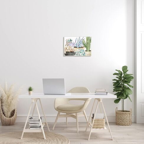 Stupell Industries Chic Indoor Succulents and Cacti Modern Pottery Wood Wall Art in Saudi Arabia