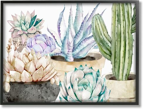 Stupell Industries Chic Indoor Succulents and Cacti Modern Pottery Framed Wall Art in Saudi Arabia