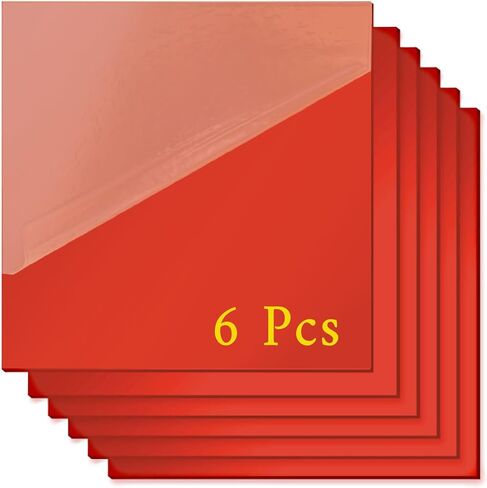 6 قطع من أوراق الأكريليك الحمراء من QTLCOHD مقاس 30.48 سم × 30.48 سم، ورقة بلاستيكية بسمك 1/8 بوصة من الأكريليك للقطع والنقش بالليزر لديكور المنزل وديكور الحائط in Kuwait