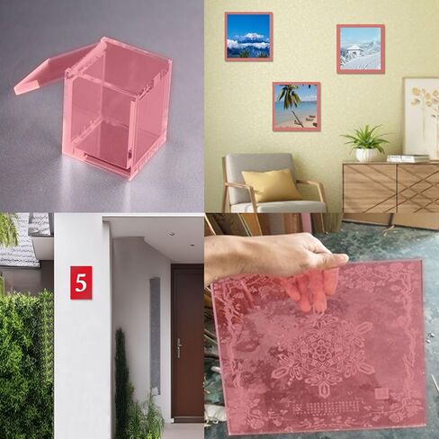 6 قطع من أوراق الأكريليك الحمراء من QTLCOHD مقاس 30.48 سم × 30.48 سم، ورقة بلاستيكية بسمك 1/8 بوصة من الأكريليك للقطع والنقش بالليزر لديكور المنزل وديكور الحائط in Kuwait