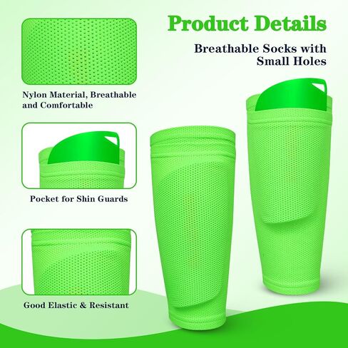 Soccer Shin Guards Soccer Shin Pads Set with Shin Sleeves and Long Soccer Socks Optimized Insert Pocket Protective Soccer Lightweight Soccer Equipment for Boys Girls Men Soccer Game in Saudi Arabia