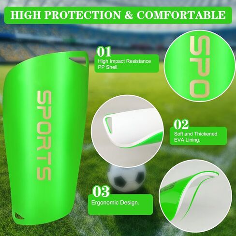 Soccer Shin Guards Soccer Shin Pads Set with Shin Sleeves and Long Soccer Socks Optimized Insert Pocket Protective Soccer Lightweight Soccer Equipment for Boys Girls Men Soccer Game in Saudi Arabia