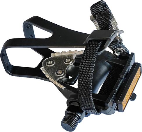UPANBIKE Bike Pedals with Toe Clips and Straps for Exercise Bike, Outdoor Bicycles and Spin Bike, 9/16-Inch Spindle with Reflectors in Kuwait