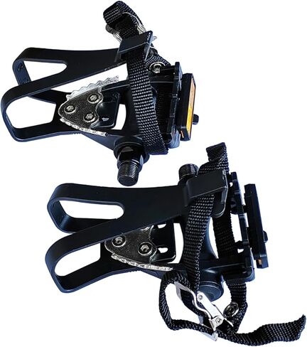 UPANBIKE Bike Pedals with Toe Clips and Straps for Exercise Bike, Outdoor Bicycles and Spin Bike, 9/16-Inch Spindle with Reflectors in Kuwait