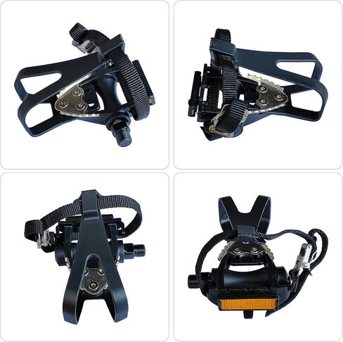 UPANBIKE Bike Pedals with Toe Clips and Straps for Exercise Bike, Outdoor Bicycles and Spin Bike, 9/16-Inch Spindle with Reflectors in Kuwait