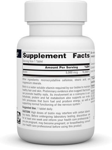 Source Naturals Biotin 5,000 MCG • 60 قرصًا in Saudi Arabia