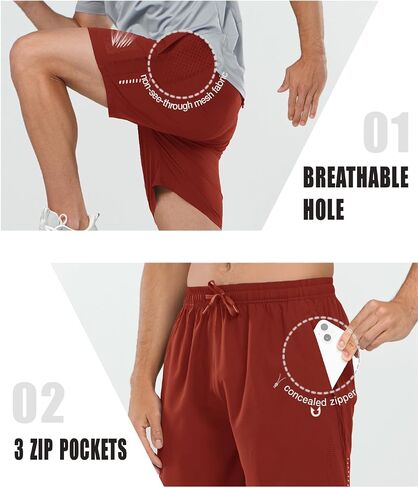 NORTHYARD Men's Athletic Running Shorts 7 Inch Quick Dry Lightweight Workout Gym Training Outdoor Sports Shorts in Saudi Arabia