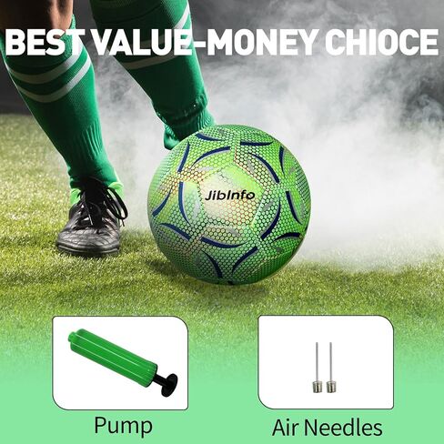 كرة قدم مضيئة مقاس 4، تتوهج في الظلام، كرات كرة قدم مضيئة لألعاب النهار والليل وهدايا التدريب للرجال والشباب والكبار في الألعاب الليلية in Kuwait