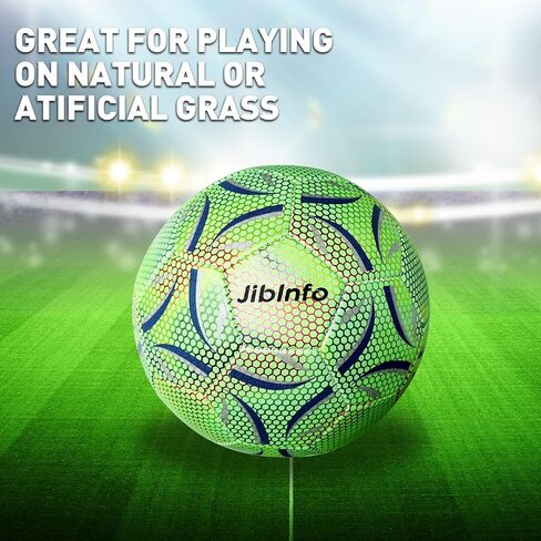 كرة قدم مضيئة مقاس 4، تتوهج في الظلام، كرات كرة قدم مضيئة لألعاب النهار والليل وهدايا التدريب للرجال والشباب والكبار في الألعاب الليلية in Kuwait