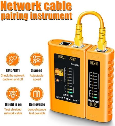 جهاز اختبار كابل الشبكة RJ45 RJ11 أداة اختبار كابل إيثرنت أداة اختبار استمرارية خط الهاتف لكابل إيثرنت Cat5/Cat5e/Cat6/Cat6a/Cat7/UTP in Saudi Arabia