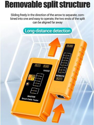 جهاز اختبار كابل الشبكة RJ45 RJ11 أداة اختبار كابل إيثرنت أداة اختبار استمرارية خط الهاتف لكابل إيثرنت Cat5/Cat5e/Cat6/Cat6a/Cat7/UTP in Saudi Arabia