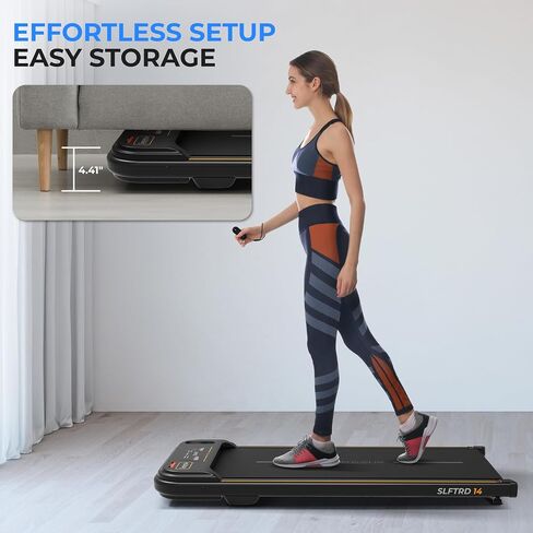 SereneLife Portable Walking Pad Treadmill, 0.6-5.0 MPH Electric Low-Speed Fitness Under Desk Treadmill, Smart Speed Control Walking Mat, Mini Portable Treadmills for Home Small Spaces & Office Use in Saudi Arabia