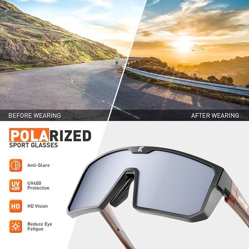 KAPVOE Polarized Cycling Glasses Sports Sunglasses for Men Women, UV400 Protection MTB Bicycle Baseball Mountain Bike Glasses in Saudi Arabia
