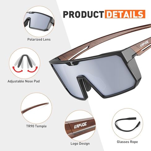 KAPVOE Polarized Cycling Glasses Sports Sunglasses for Men Women, UV400 Protection MTB Bicycle Baseball Mountain Bike Glasses in Saudi Arabia