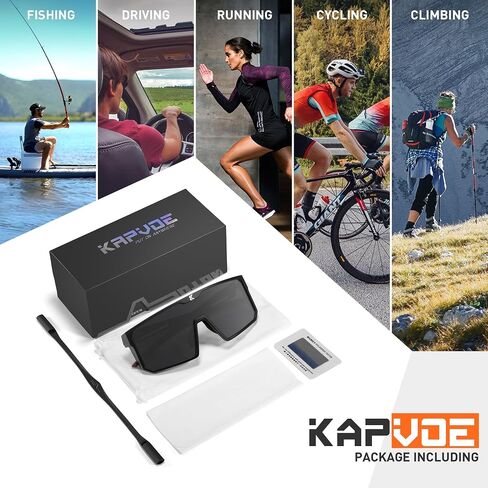 KAPVOE Polarized Cycling Glasses Sports Sunglasses for Men Women, UV400 Protection MTB Bicycle Baseball Mountain Bike Glasses in Saudi Arabia