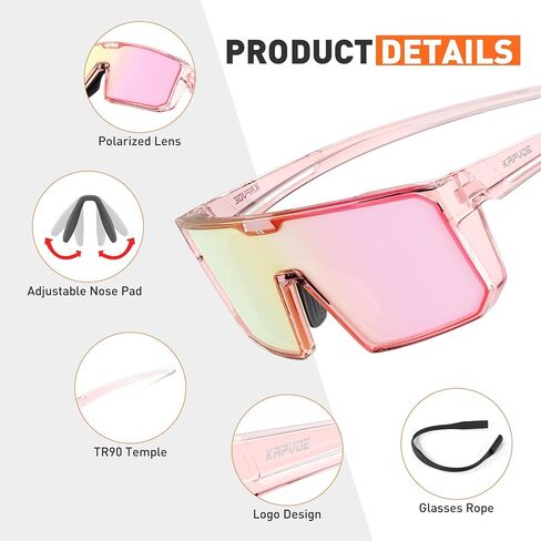 KAPVOE Polarized Cycling Glasses Sports Sunglasses for Men Women, UV400 Protection MTB Bicycle Baseball Mountain Bike Glasses in Saudi Arabia