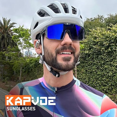 KAPVOE Polarized Cycling Glasses Sports Sunglasses for Men Women, UV400 Protection MTB Bicycle Baseball Mountain Bike Glasses in Kuwait