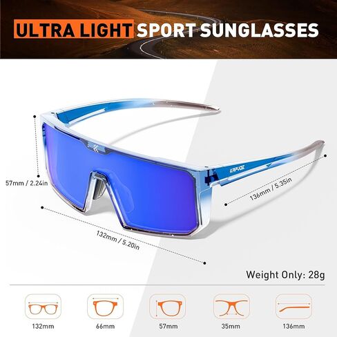 KAPVOE Polarized Cycling Glasses Sports Sunglasses for Men Women, UV400 Protection MTB Bicycle Baseball Mountain Bike Glasses in Kuwait