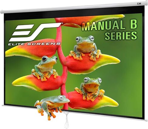 Elite Screens Manual Pull Down Projector Screen 110-INCH Home Movie Cinema Gaming Office Presentation, ISF Certified, Auto-Lock Mechanism, 4K / 8K 3D Ultra HDR HD Ready, M110H in Kuwait