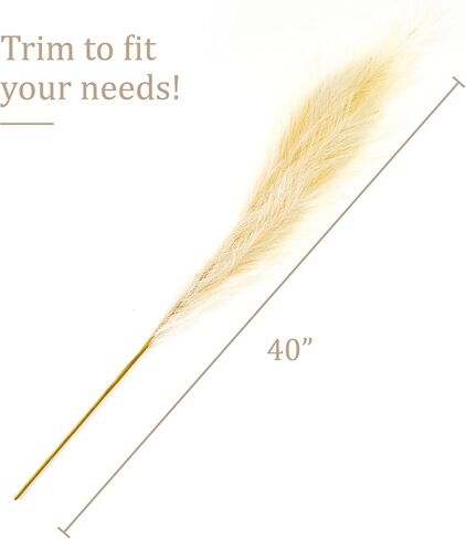 باقة عشب بامباس بيضاء مجففة مقاس 44 بوصة، باقة ديكور منزلي بوهو، زهور بوهو ريفية، قطعة مركزية لديكور طاولة المنزل، عشب بامباس رقيق in Kuwait